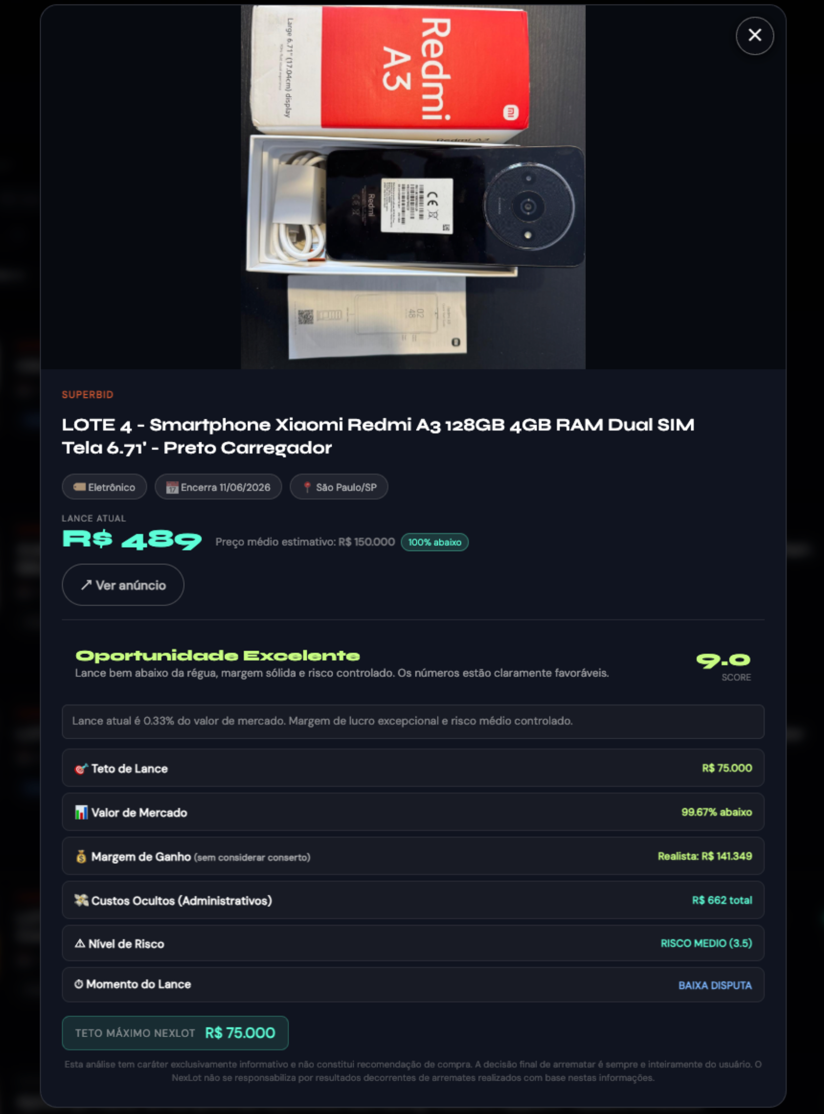 Diagnóstico NexLot Eletrônico